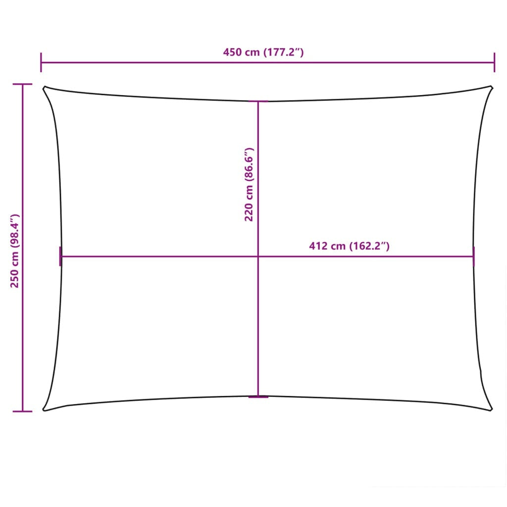 Parasole a Vela Oxford Rettangolare 2,5×4,5 m Gialla - Image 40 of 40