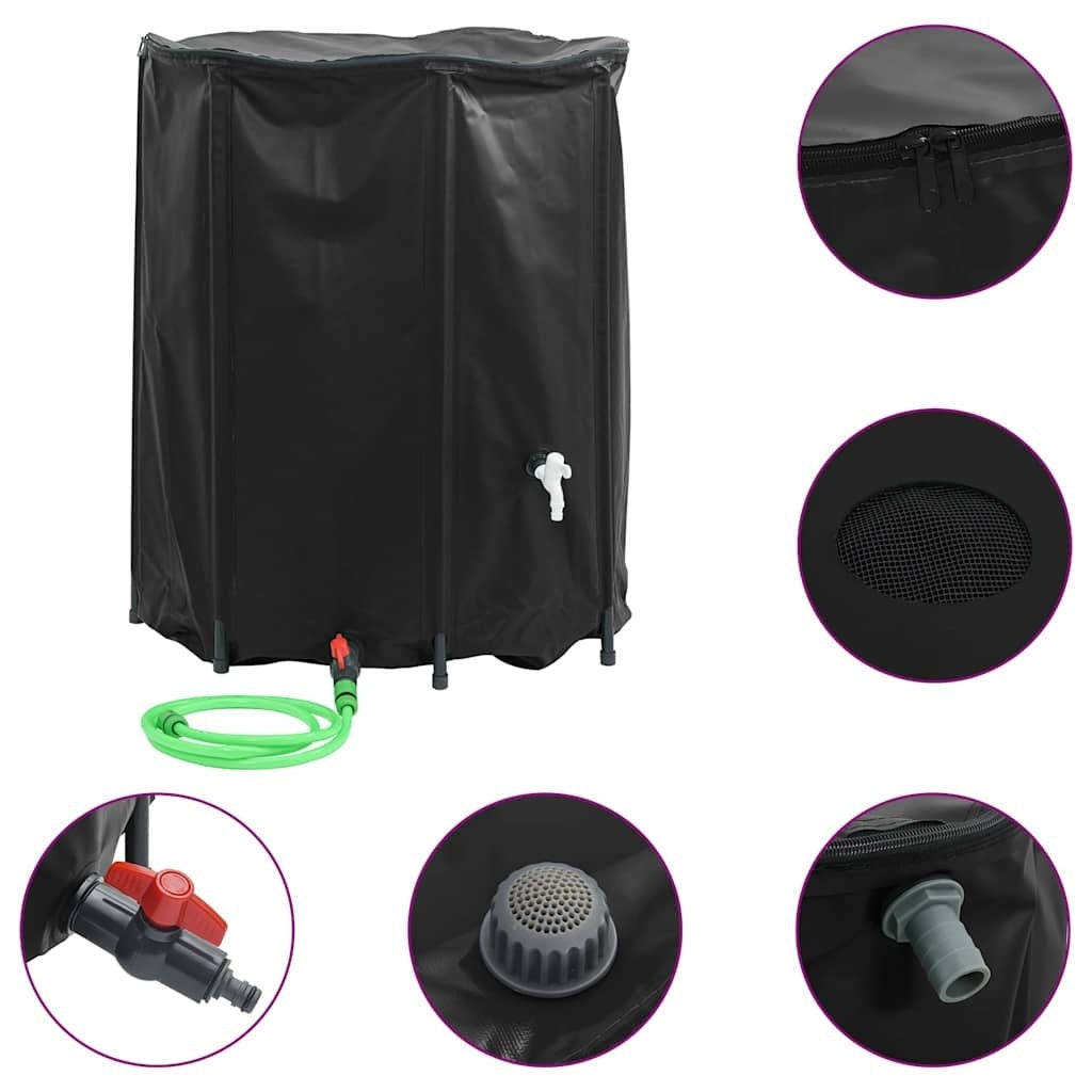 Serbatoio Acqua Pieghevole in PVC 1250 L, 120×110 cm, Nero - Image 14 of 40