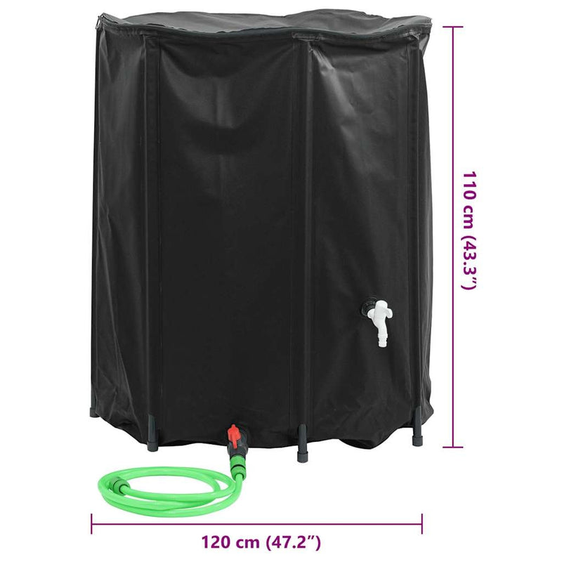Serbatoio Acqua Pieghevole in PVC 1250 L, 120×110 cm, Nero - Image 36 of 40