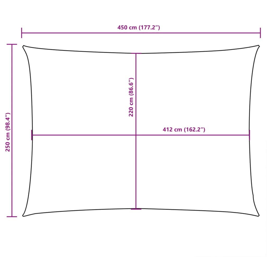 Parasole a Vela Oxford Rettangolare Tessuto PU 2,5×4,5 m Talpa - Image 35 of 36