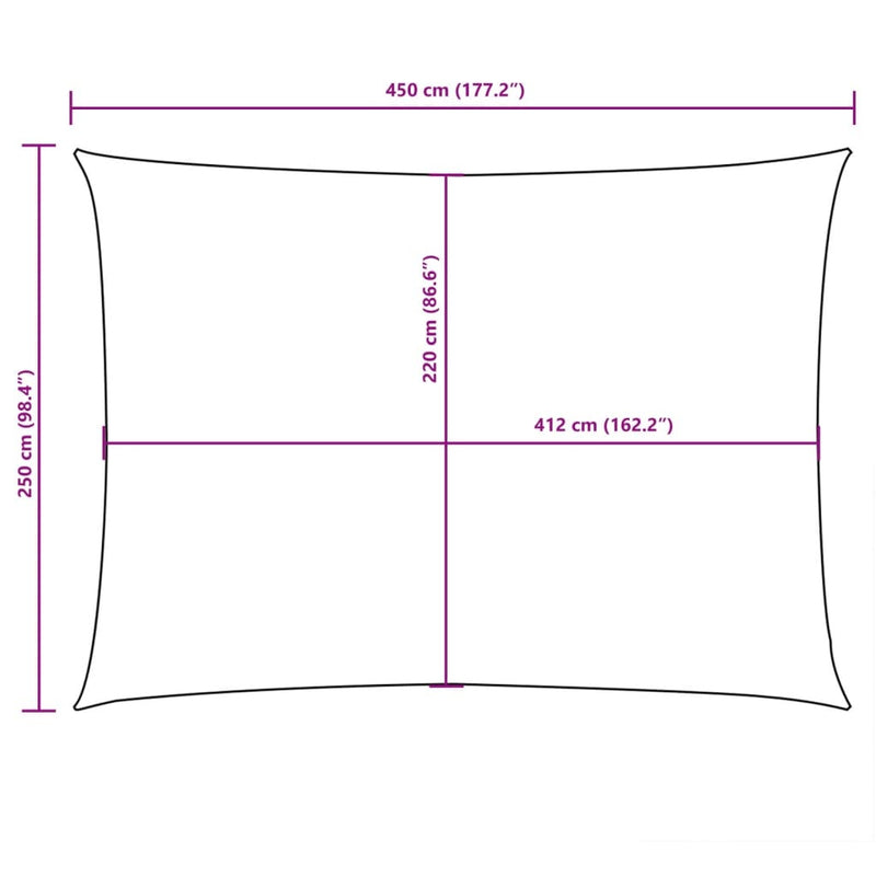 Parasole a Vela Oxford Rettangolare Tessuto PU 2,5×4,5 m Talpa - Image 35 of 36