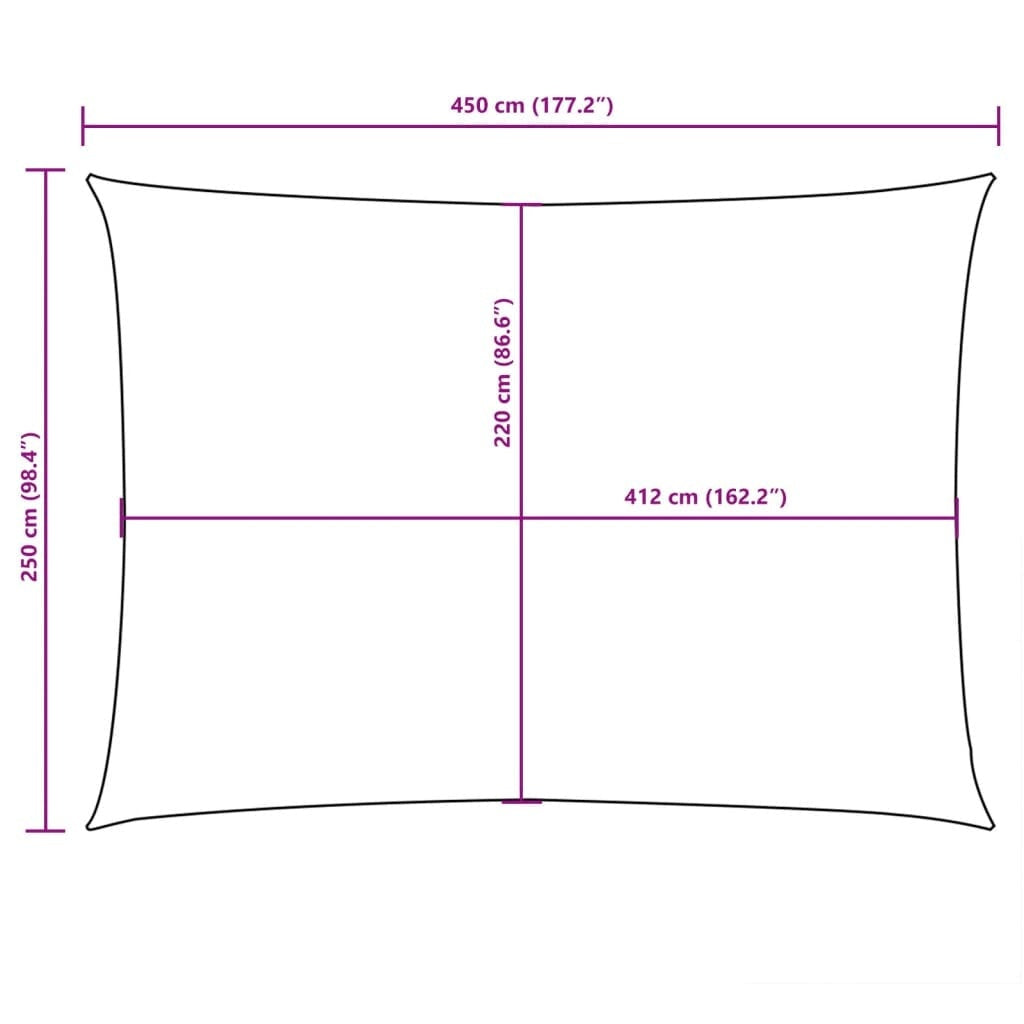 Parasole a Vela Oxford Rettangolare Tessuto PU 2,5×4,5 m Talpa - Image 36 of 36
