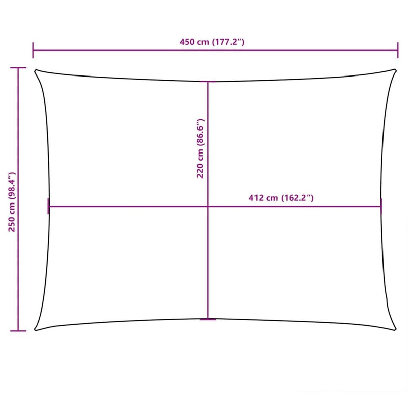 Parasole a Vela Oxford Rettangolare Tessuto PU 2,5×4,5 m Talpa - Image 36 of 36
