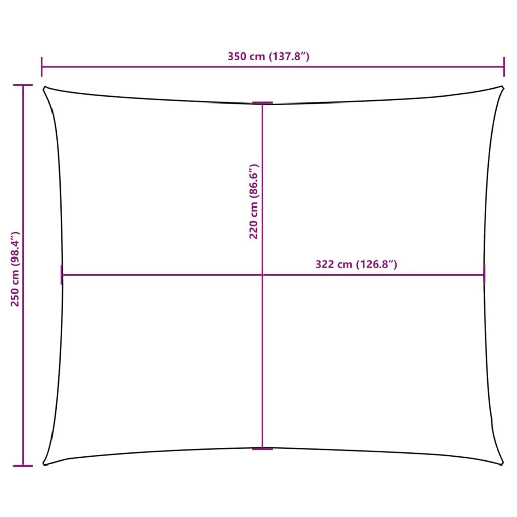 Parasole a Vela in Tessuto Oxford 2,5×3,5 m Antracite - Image 36 of 36