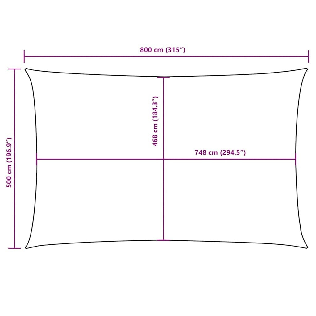 Parasole a Vela Oxford con Rivestimento in PU Rettangolare 5×8 m Antracite - Image 32 of 32