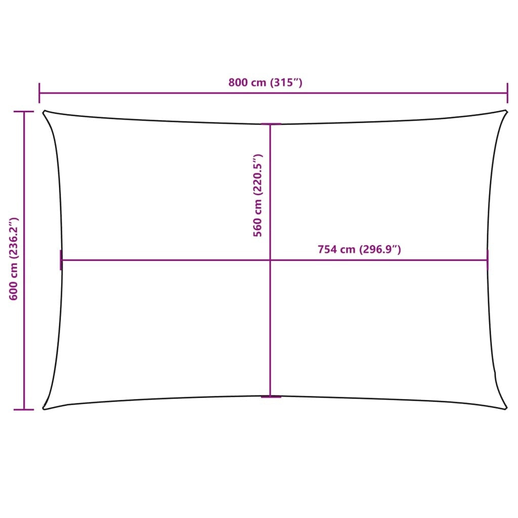Parasole a Vela Oxford Rettangolare 6×8 m Antracite - Image 19 of 19