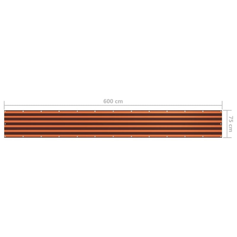 Paravento Balcone Tessuto Oxford Impermeabile 75×600 cm Arancione e Marrone - Image 23 of 24