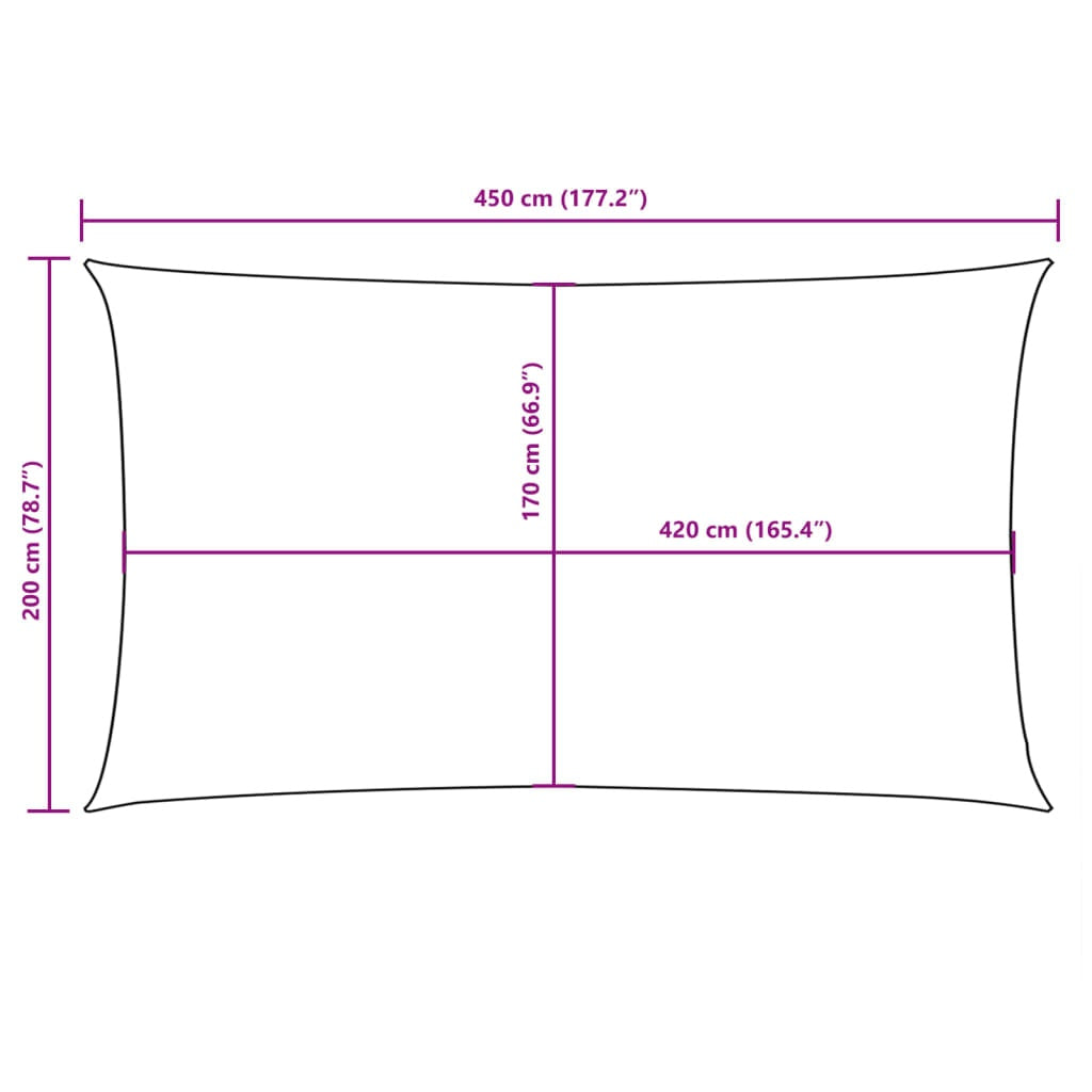 Parasole a Vela in Tessuto Oxford 2×4,5 m Giallo - Image 37 of 40