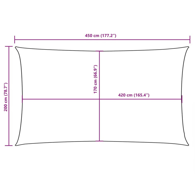 Parasole a Vela in Tessuto Oxford 2×4,5 m Giallo - Image 40 of 40