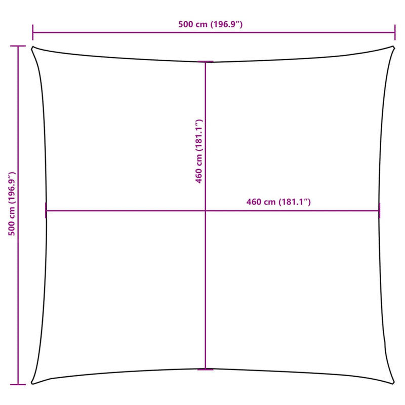 Vela Parasole in Tessuto Oxford 5×5 m Quadrata Arancione - Image 38 of 40