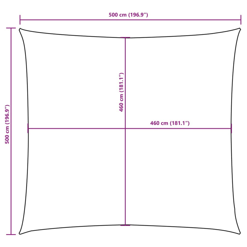 Vela Parasole in Tessuto Oxford 5×5 m Quadrata Arancione - Image 40 of 40