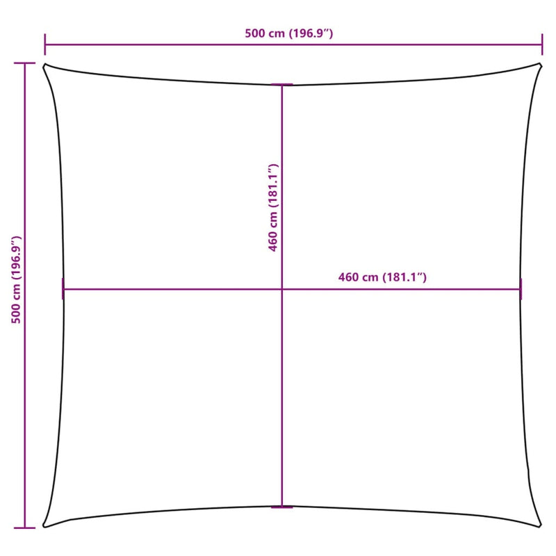 Vela Parasole in Tessuto Oxford 5×5 m Quadrata Arancione - Image 40 of 40