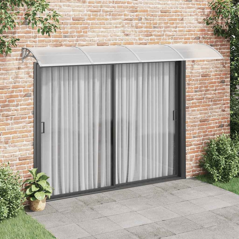 Tettoia per Porta in Policarbonato 350×75 cm Grigio e Trasparente - Image 1 of 21