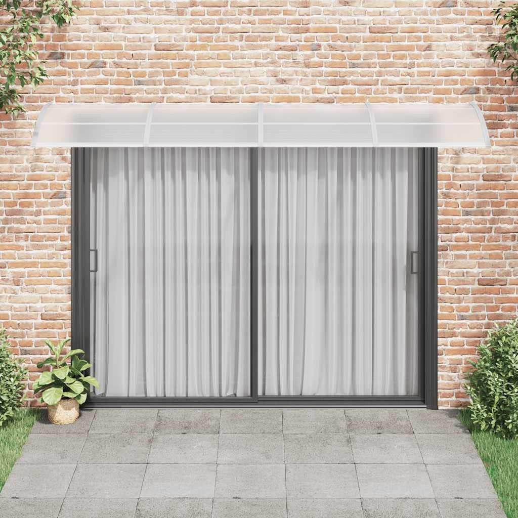 Tettoia per Porta in Policarbonato 350×75 cm Grigio e Trasparente - Image 11 of 21