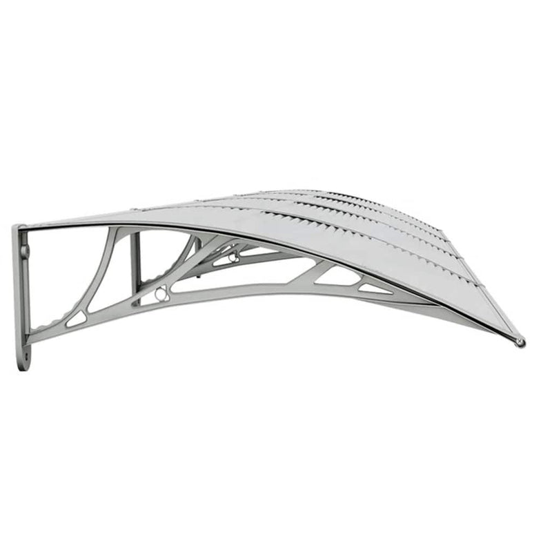 Tettoia per Porta in Policarbonato 350×75 cm Grigio e Trasparente - Image 17 of 21