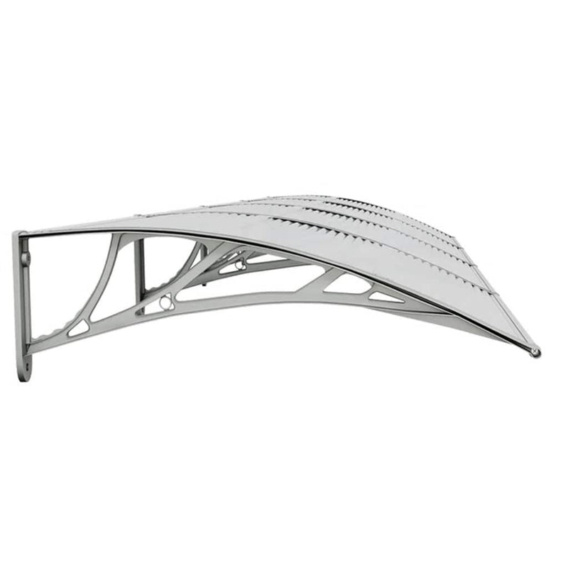 Tettoia per Porta in Policarbonato 350×75 cm Grigio e Trasparente - Image 19 of 21
