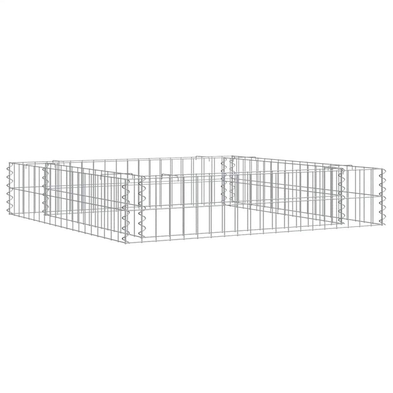 Gabbione Letto Rialzato Acciaio Zincato 100×100×20 cm Argento - Image 23 of 40