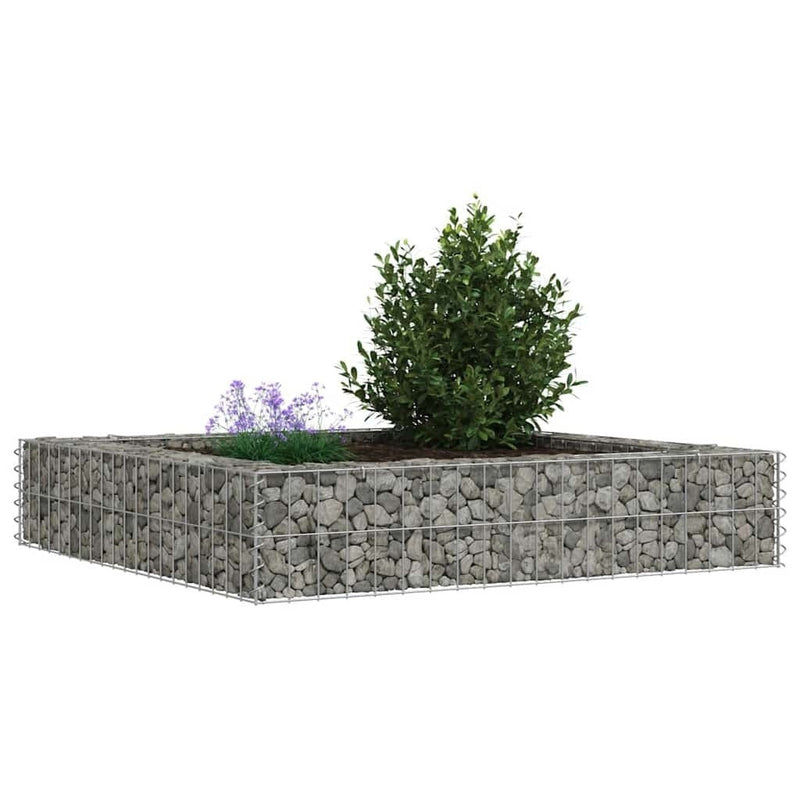 Gabbione Letto Rialzato Acciaio Zincato 100×100×20 cm Argento - Image 37 of 40