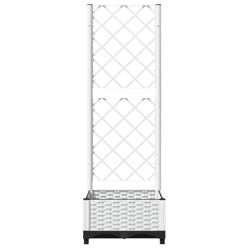 Fioriera da Giardino con Graticcio in PP 40×40×121,5 cm Bianco - Image 14 of 32