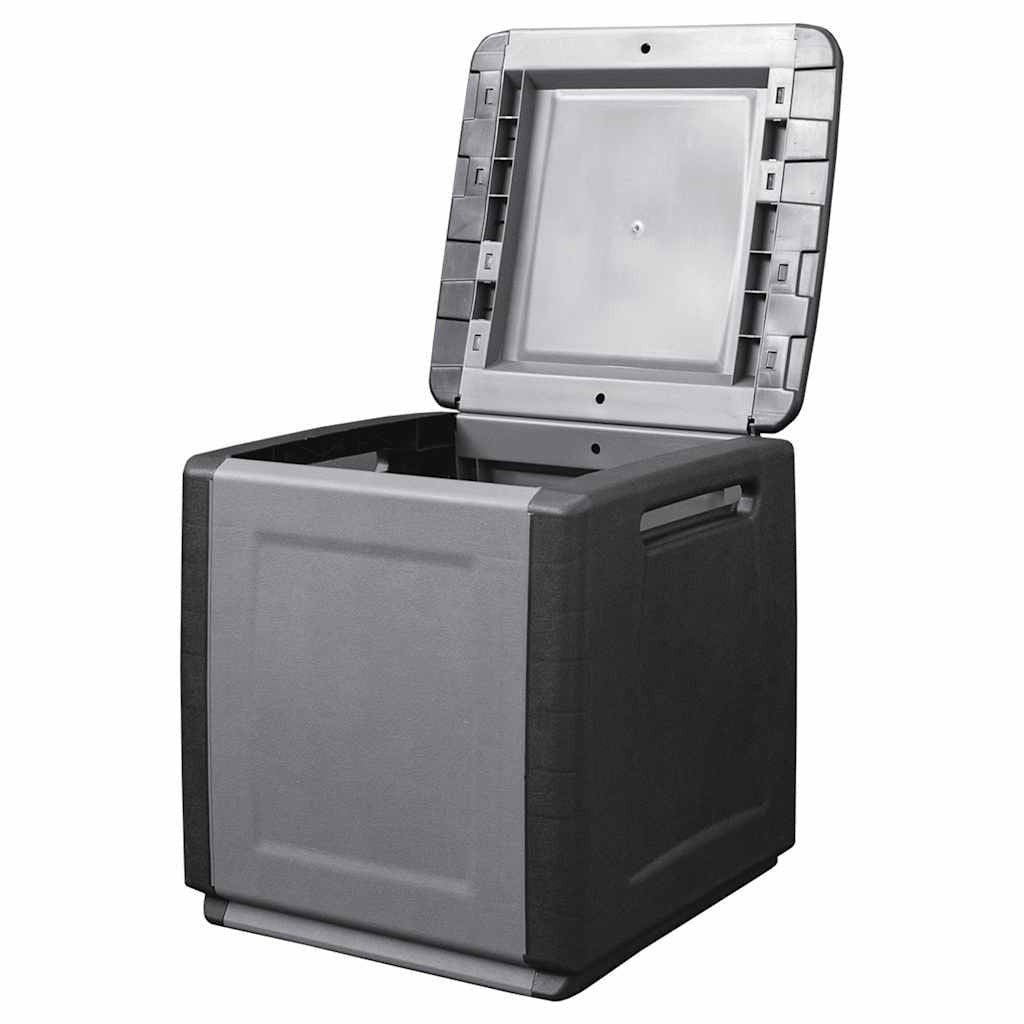 Contenitore da Giardino in PP 130 L 54×53×57 cm Grigio Scuro e Nero - Image 8 of 10