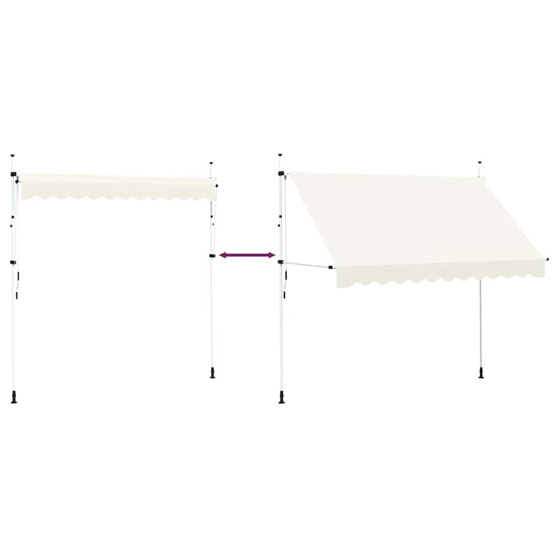Tenda da Sole Retrattile Manuale 300 cm Crema con Telaio in Acciaio - Image 47 of 250