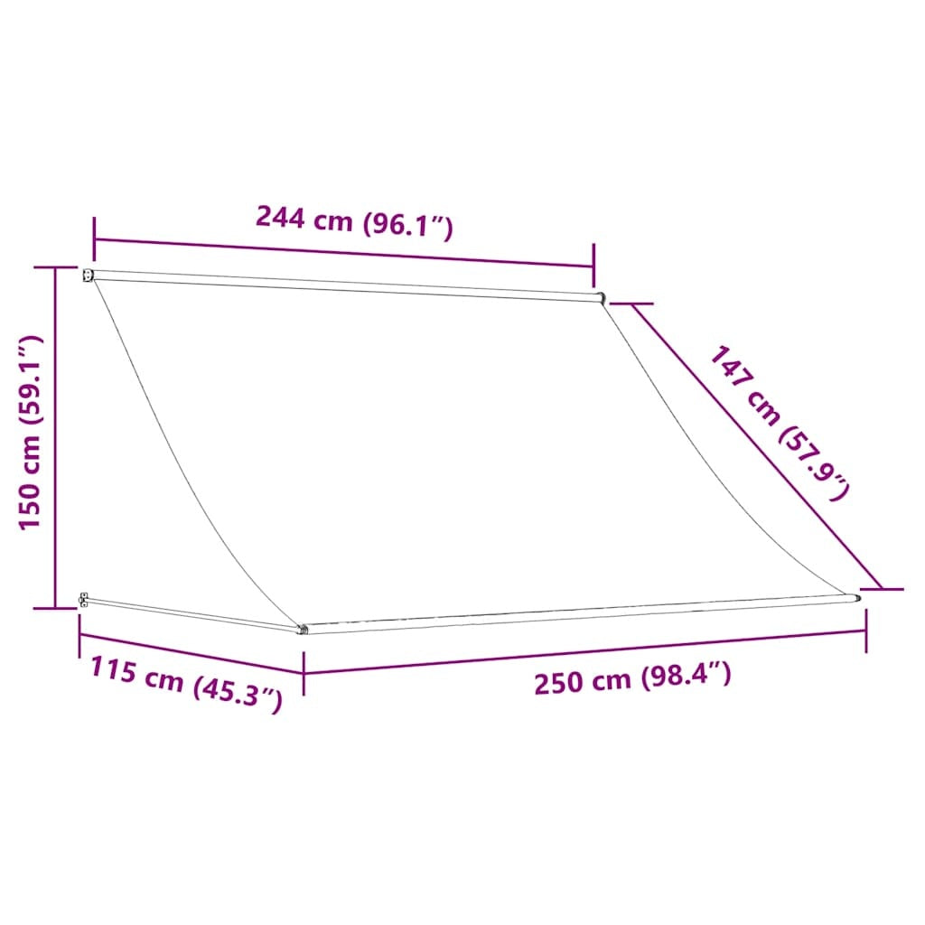 Tenda da Sole Retrattile Poliestere con Rivestimento PA 250×150 cm Arancione e Marrone - Image 20 of 250