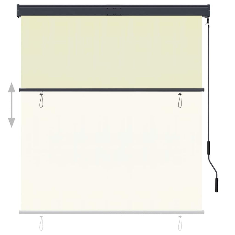 Tenda a Rullo per Esterni, Tessuto PA, Meccanismo a Manovella, 140×250 cm, Crema - Image 41 of 250