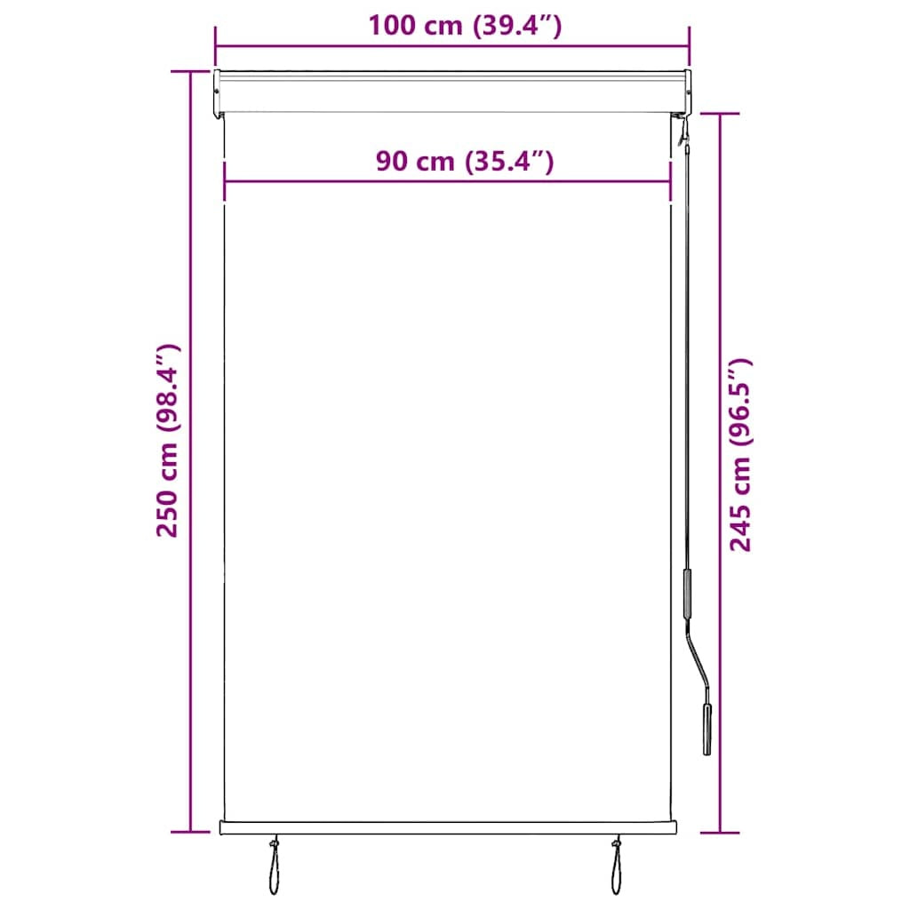 Tenda a Rullo per Esterni 100×250 cm Blu e Bianca - Image 47 of 250
