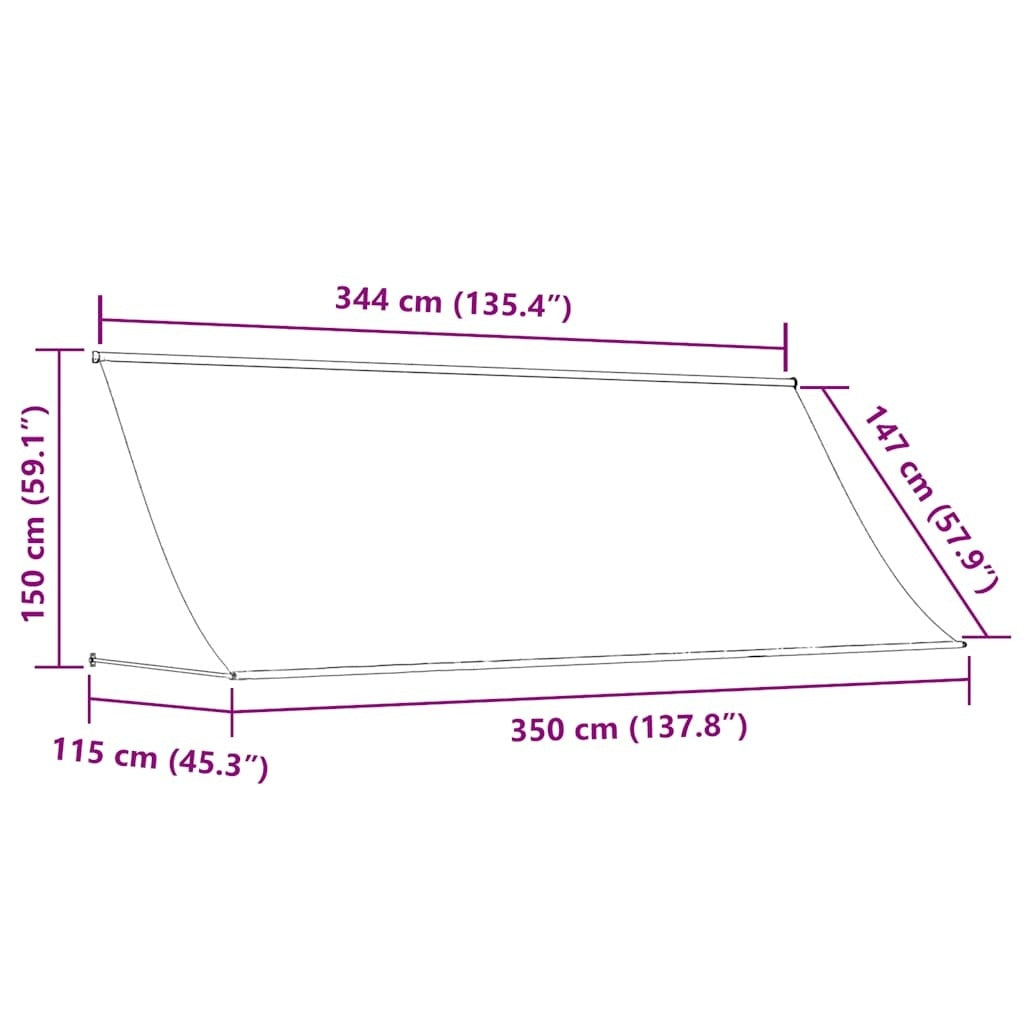Tenda da Sole Retrattile Manuale 350×150 cm Blu e Bianco - Image 21 of 250
