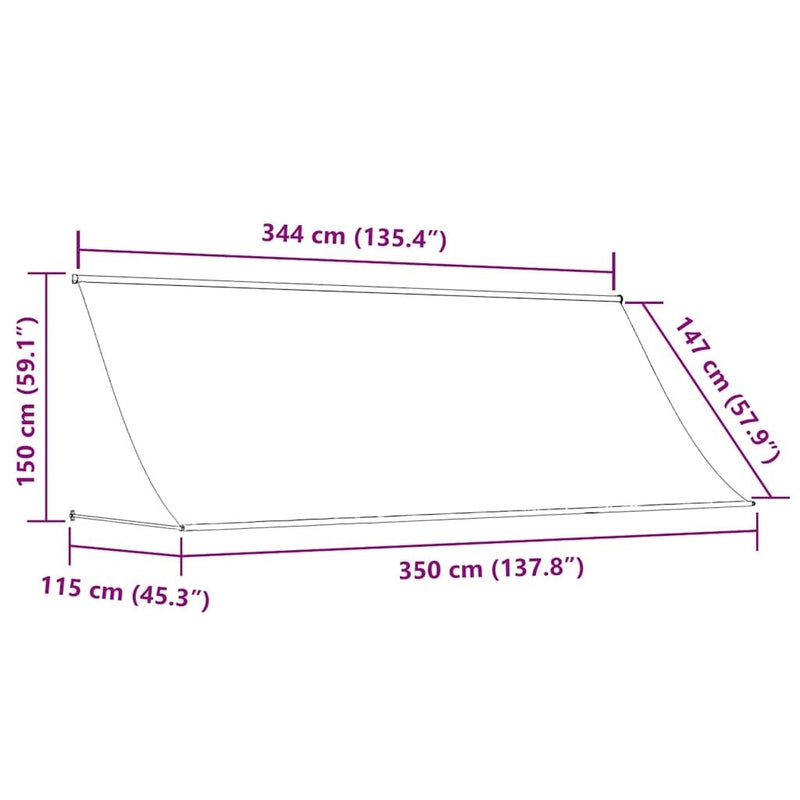 Tenda da Sole Retrattile Manuale 350×150 cm Blu e Bianco - Image 25 of 250