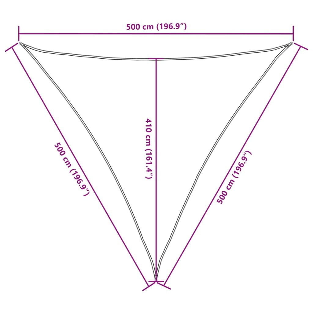Parasole a Vela Tessuto Oxford Triangolare 5×5×5 m Verde Scuro - Image 36 of 250