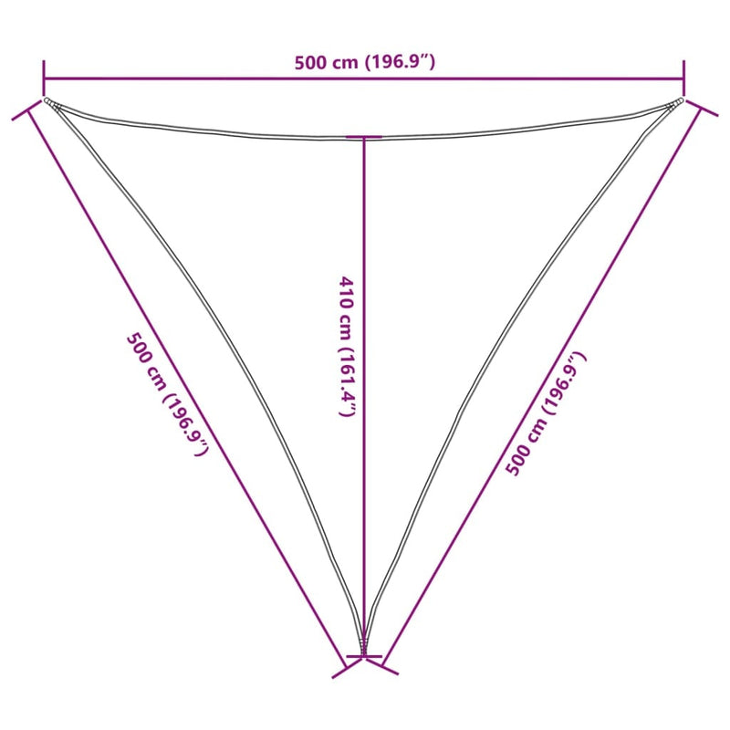 Parasole a Vela Tessuto Oxford Triangolare 5×5×5 m Verde Scuro - Image 36 of 250