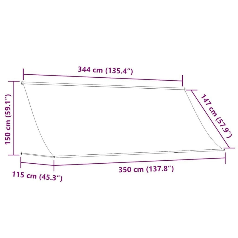 Tenda da Sole Retrattile Manuale 350×150 cm Blu e Bianco - Image 43 of 250