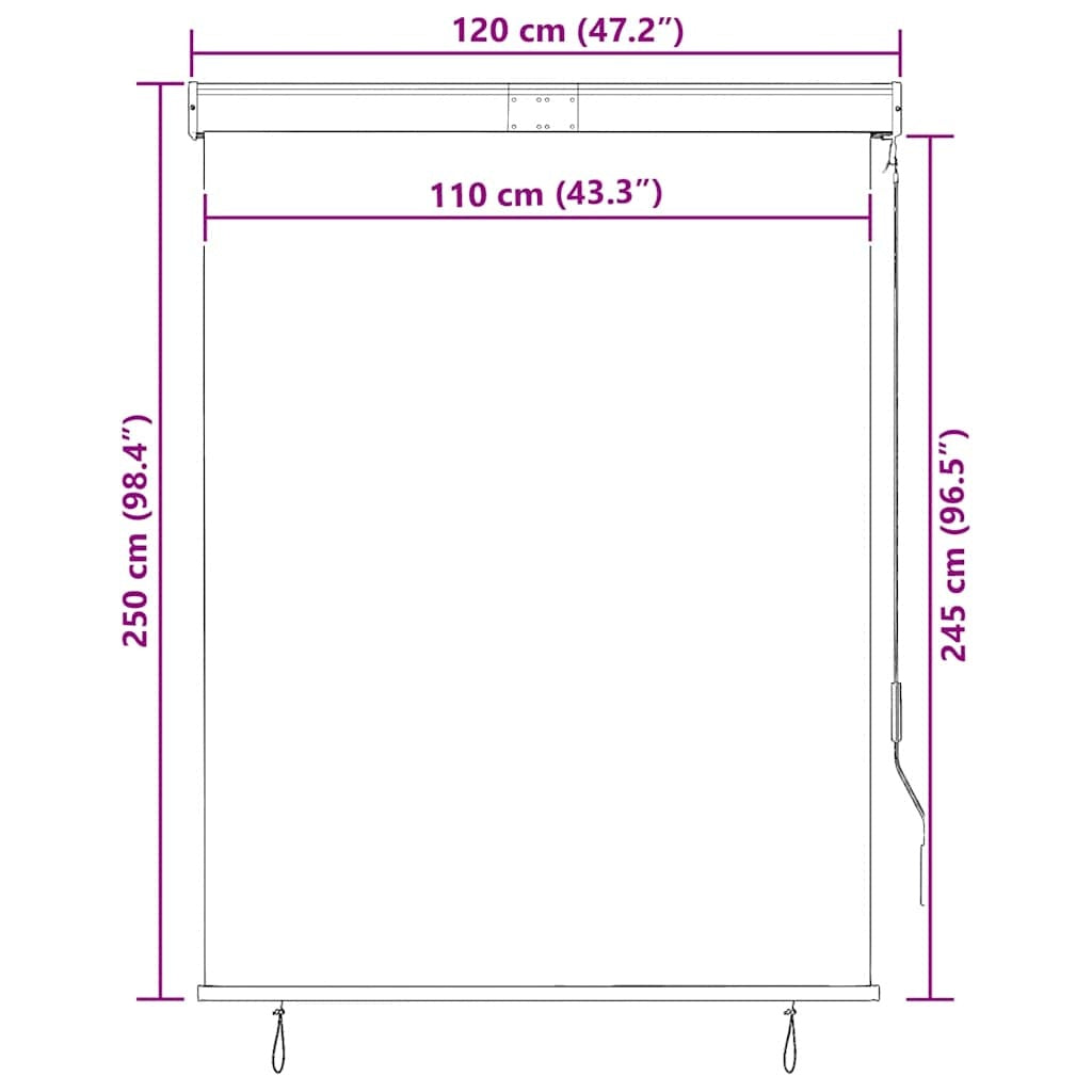 Tenda a Rullo per Esterni in Poliestere 120×250 cm Crema - Image 57 of 250
