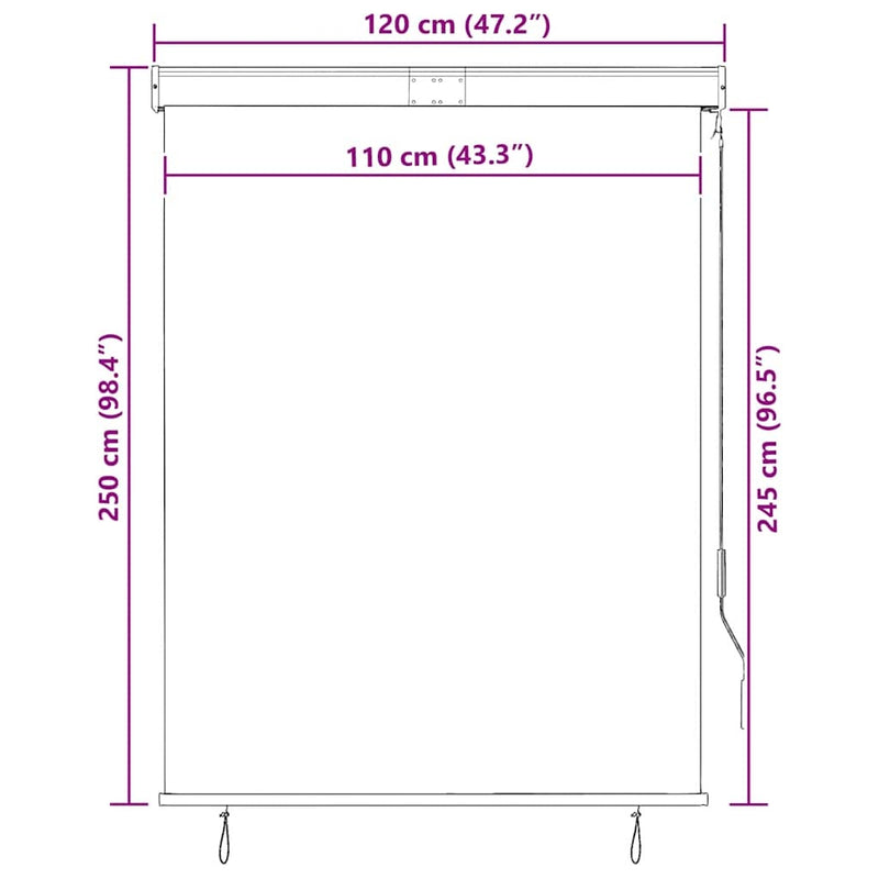 Tenda a Rullo per Esterni in Poliestere 120×250 cm Crema - Image 57 of 250