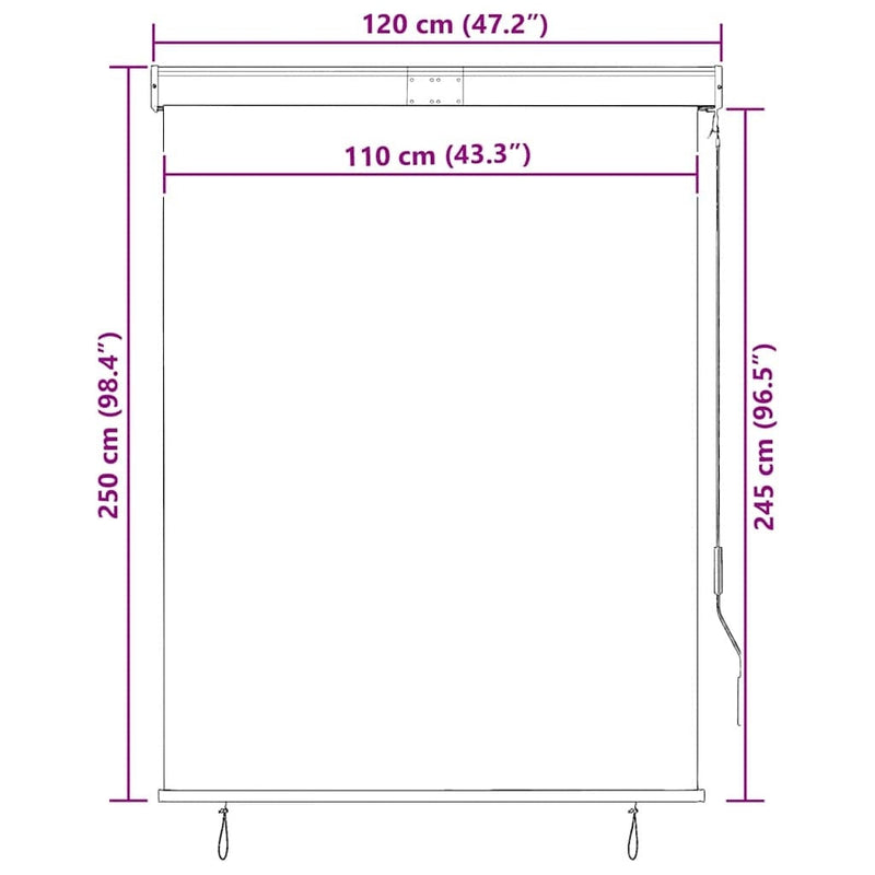 Tenda a Rullo per Esterni in Poliestere 120×250 cm Crema - Image 70 of 250