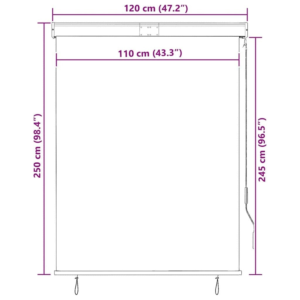 Tenda a Rullo per Esterni in Poliestere 120×250 cm Crema - Image 72 of 250