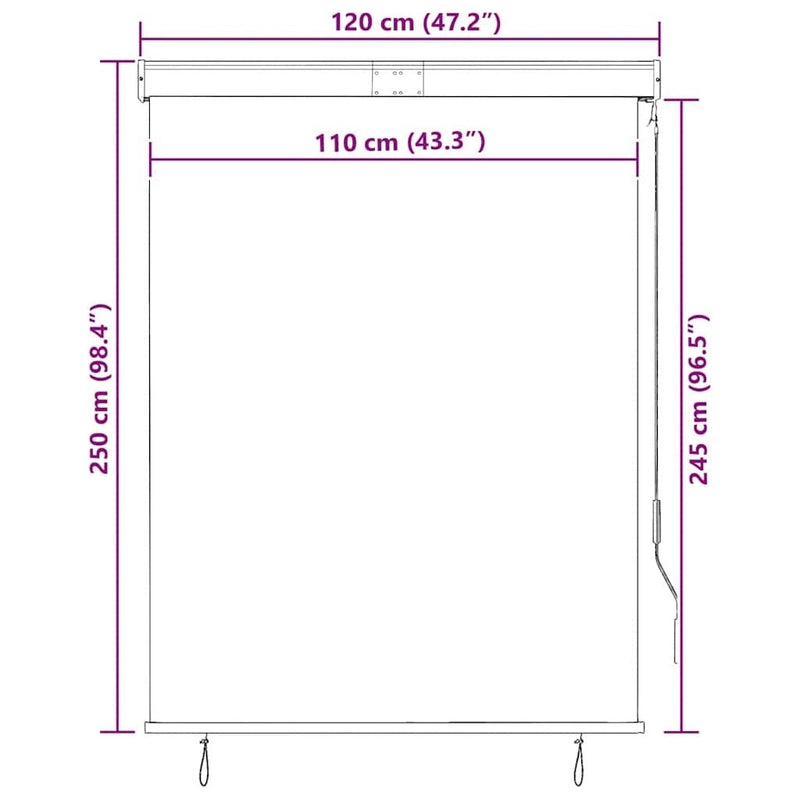 Tenda a Rullo per Esterni in Poliestere 120×250 cm Crema - Image 72 of 250
