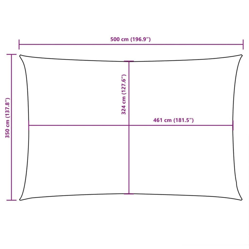 Toldo Vela Rectangular vidaXL de Tejido Oxford Revestido de PU 3,5x5 m Marrón - Image 49 of 222