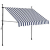 Toldo Retráctil Manual con LED vidaXL 150 cm Azul y Blanco - Image 49 of 214