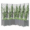 vidaXL Garden Planter with Trellis, PP, 120x40x136cm, Light Grey - Image 31 of 248