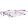 vidaXL Door Awning, 3 mm Polycarbonate, 120x90 cm, Silver and Transparent - Image 23 of 250