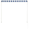vidaXL Retractable Awning, Steel and Polyester, 150x150 cm, Blue and White - Image 55 of 250