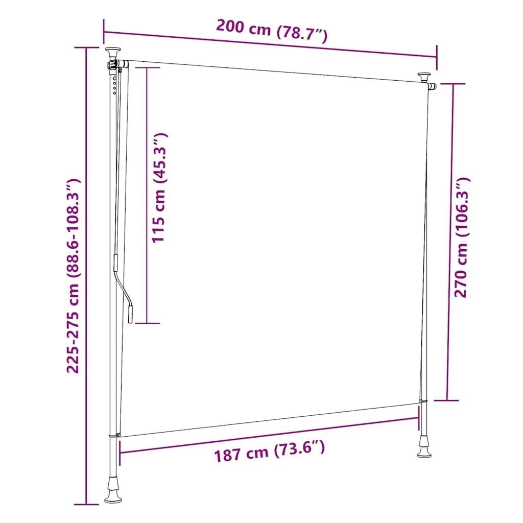 Tenda a Rullo per Esterni 200×270 cm Crema - Image 87 of 250