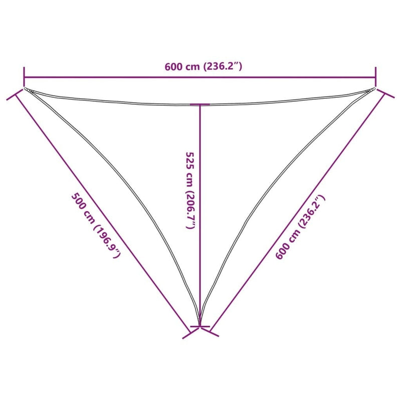 Parasole a Vela Oxford Triangolare 5×6×6 m Verde Scuro - Image 94 of 250