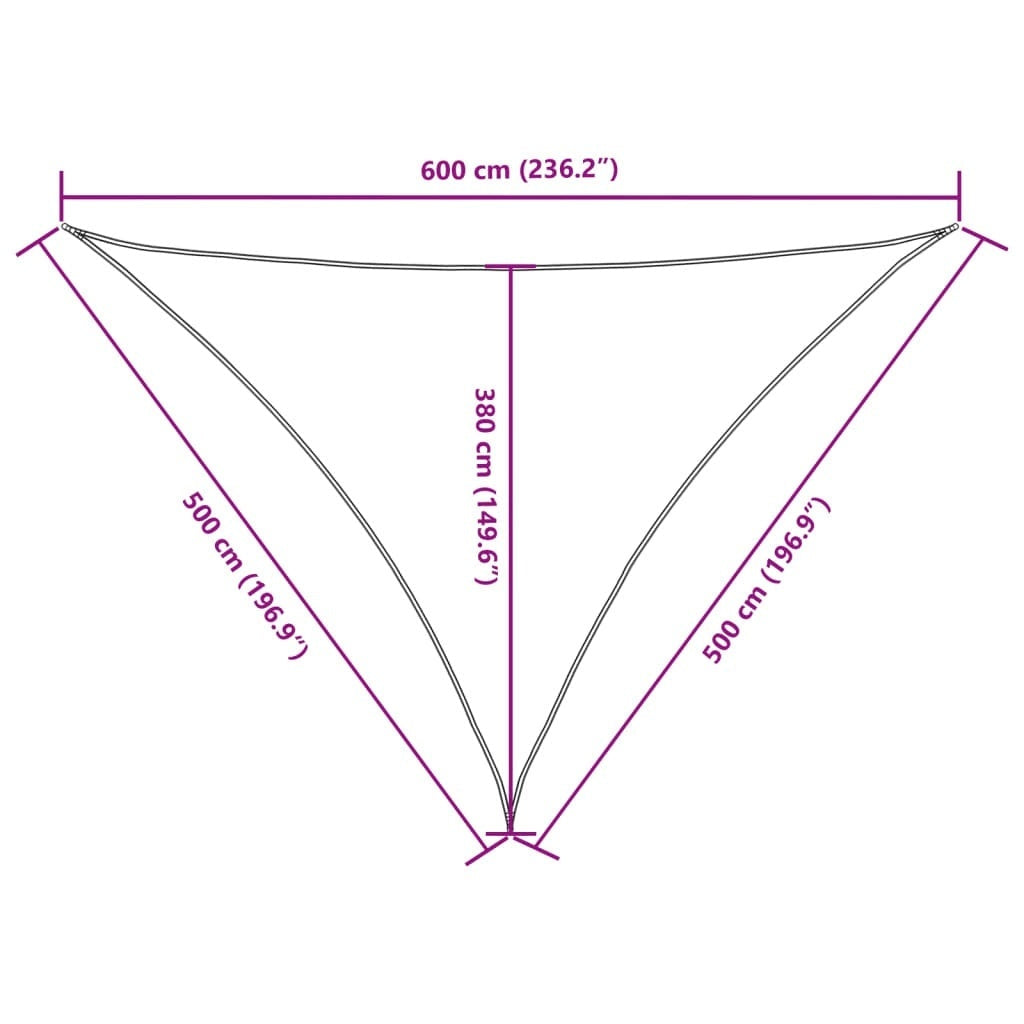 Parasole a Vela Oxford Triangolare 5×5×6 m Bianco - Image 80 of 250