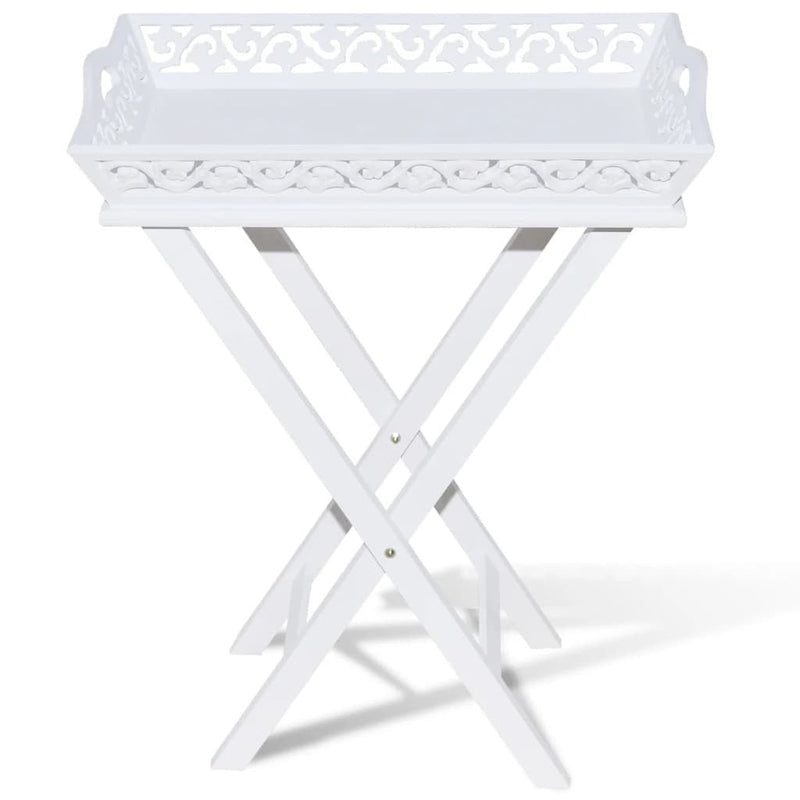 Tavolino Laterale con Vassoio Removibile Altezza 72,5 cm Bianco - Image 48 of 250
