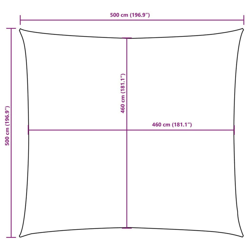 Vela Parasole in Tessuto Oxford 5×5 m Quadrata Arancione - Image 72 of 250