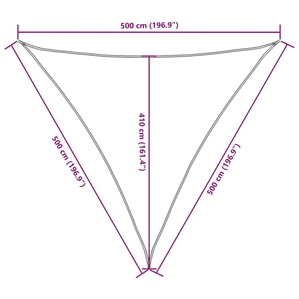 Parasole a Vela Tessuto Oxford Triangolare 5×5×5 m Verde Scuro - Image 55 of 250