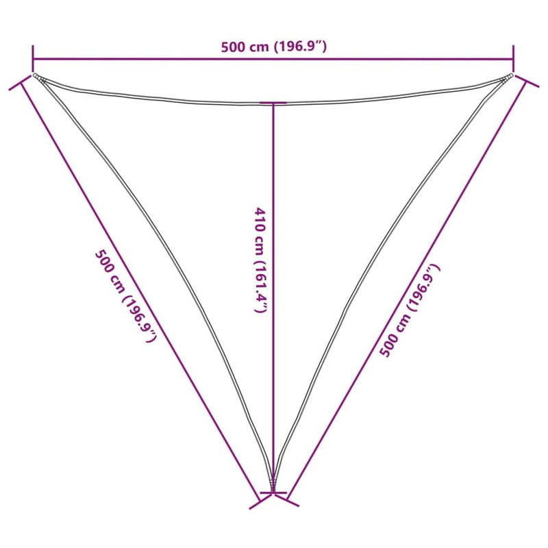 Parasole a Vela Tessuto Oxford Triangolare 5×5×5 m Verde Scuro - Image 55 of 250